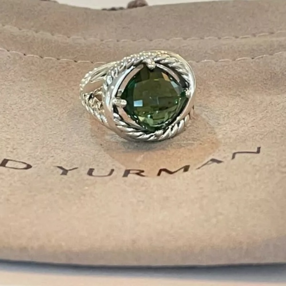 David Yurman 11mm Infinity Ring with Prasiolite